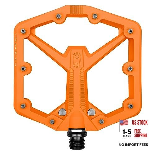 Stamp Flat MTB Pedals – Size-Specific, Lightweight, Large Orange Stamp 1 Gen 2