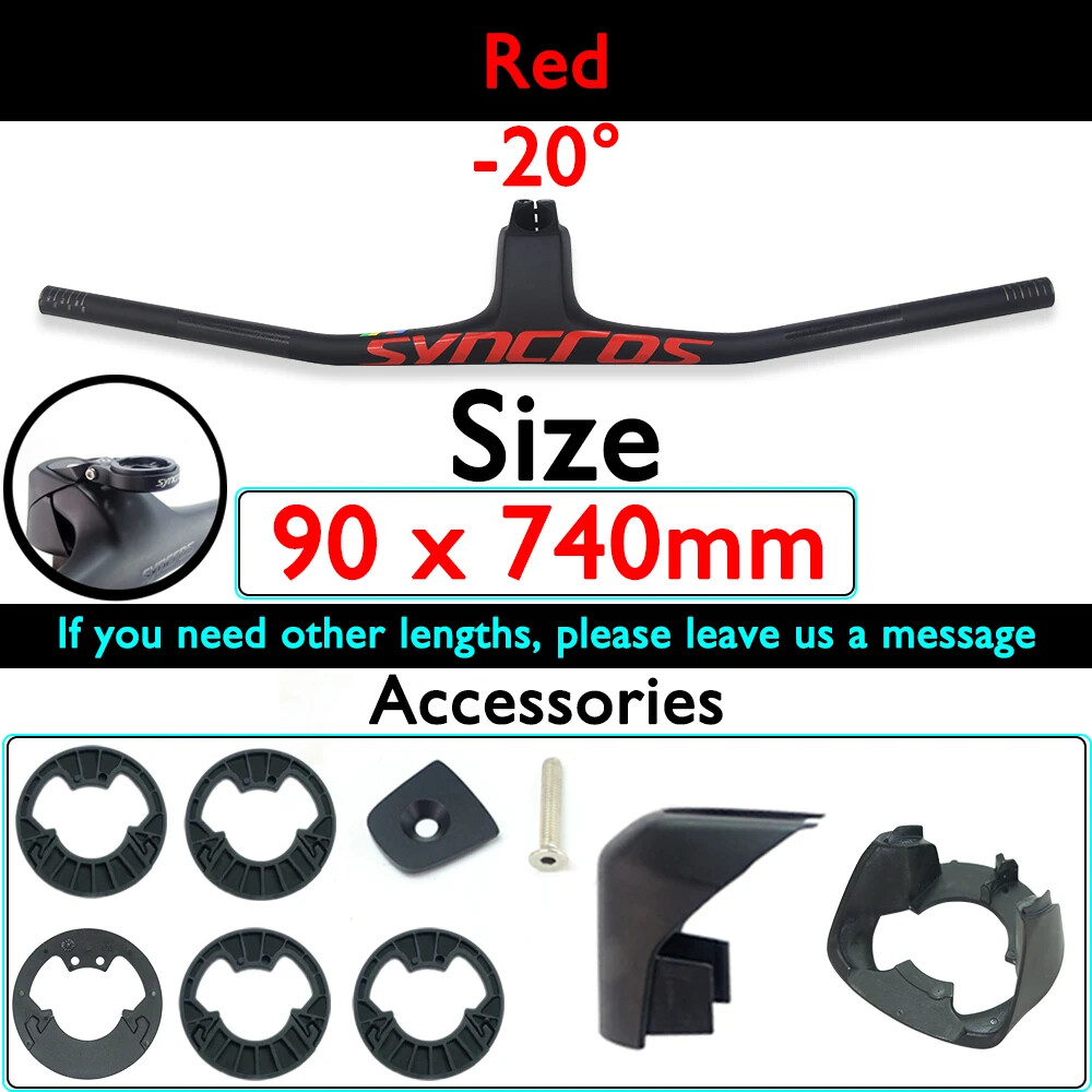 Integrated Handlebar with Stem Full Carbon Fiber MTB Accessorie -20 Degree 740mm