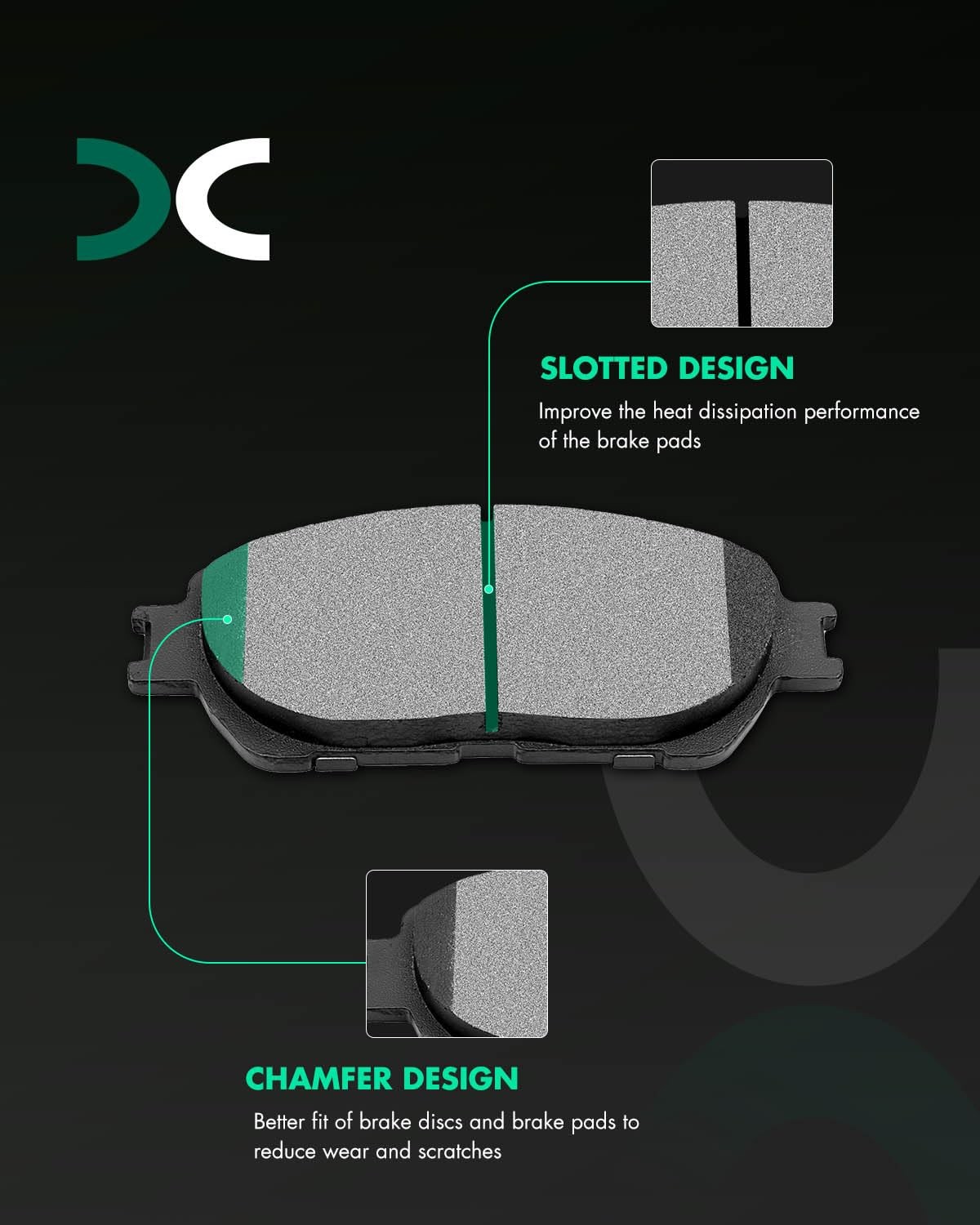 Scitoo D906 Front Ceramic Brake Pads Sets Fit For Lexus Es300 / Es330For Toyota
