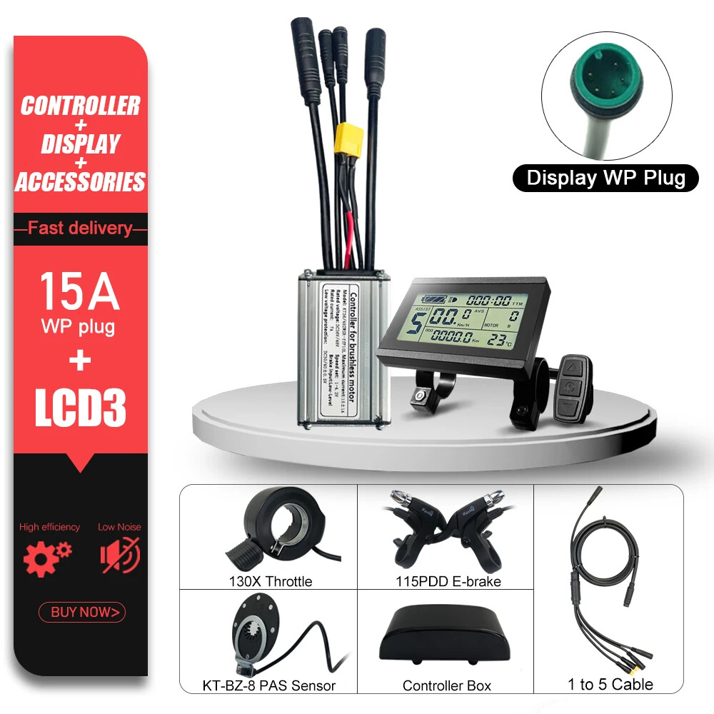 E-bike Sine Wave KT Controller 36V 48V 15A/17A/22A/25A/30A with LCD LED Display