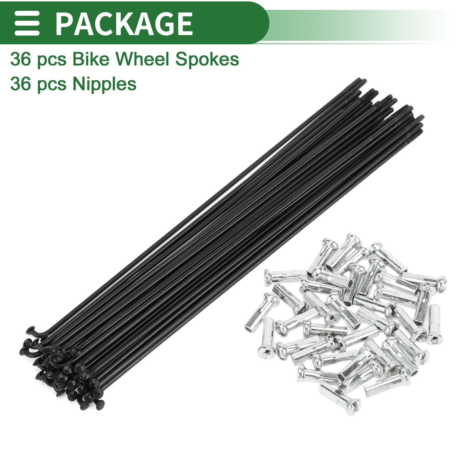 Universal 14G 185mm Length Bicycle Spokes Nipple Carbon Steel Black Pack of 1