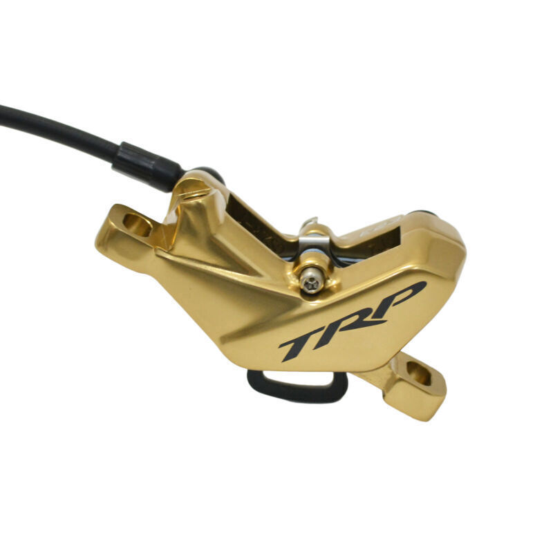 TRP DHR EVO HD-M846 Hydraulic Disc Brake Set 4-Piston Caliper Front + Rear Gold