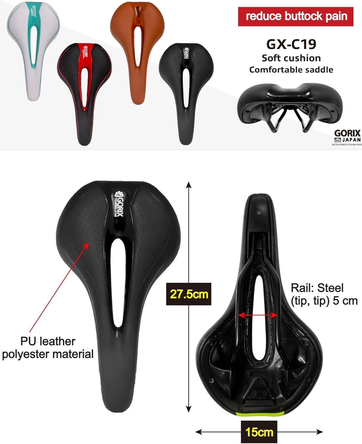 Stylish Black and Yellow Bike Saddle with Foam Cushion – Optimal Comfort for All
