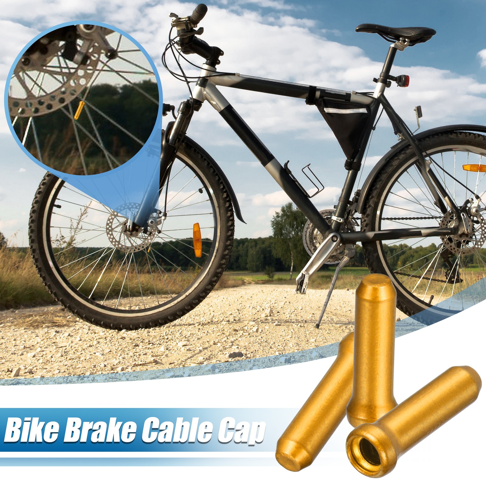 50pcs Bicycle Shifter Brake Gear Inner Cable Cap End Tips Crimps Gold Tone
