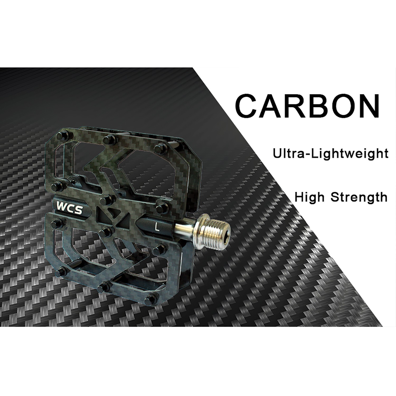 Bicycle Ultralight Carbon Fiber road MTB Pedals Titanium Axle 3 Bearings 195g
