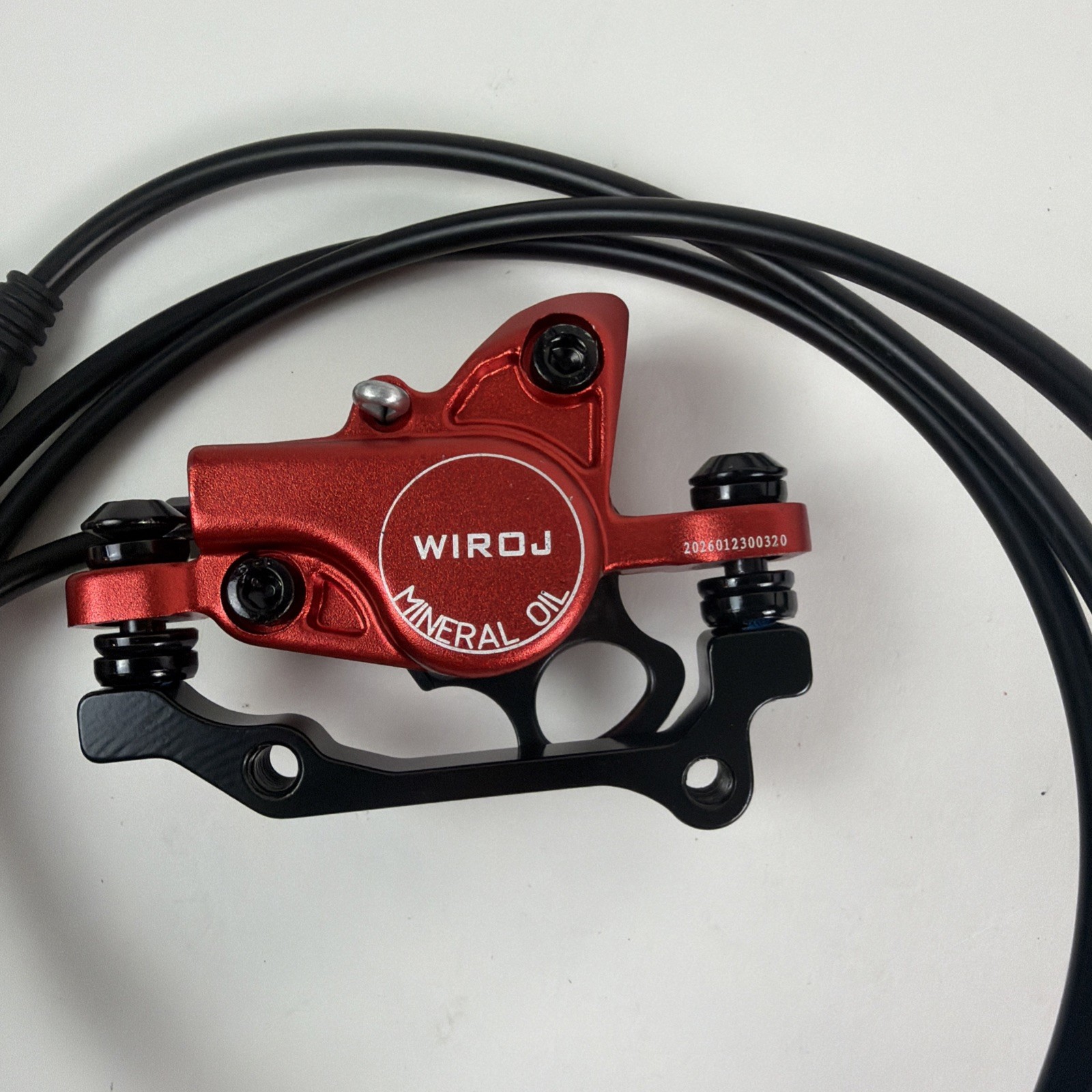 WIROJ Mountain Bike Hydraulic Disc Brake Set Red Mineral Oil 160