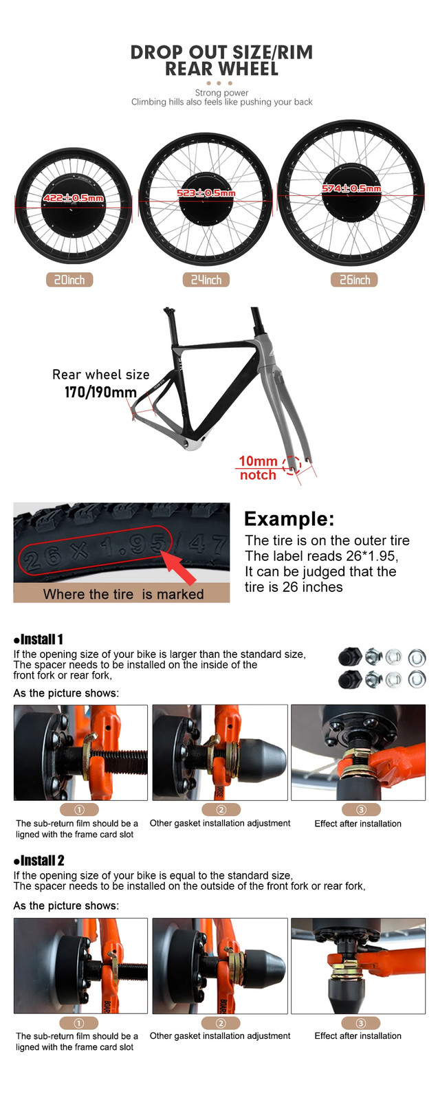 72V 3000W Ebike Bicycle Conversion Kit4.0 Rear Hub Motor Wheel Fat Tire 20 24 26
