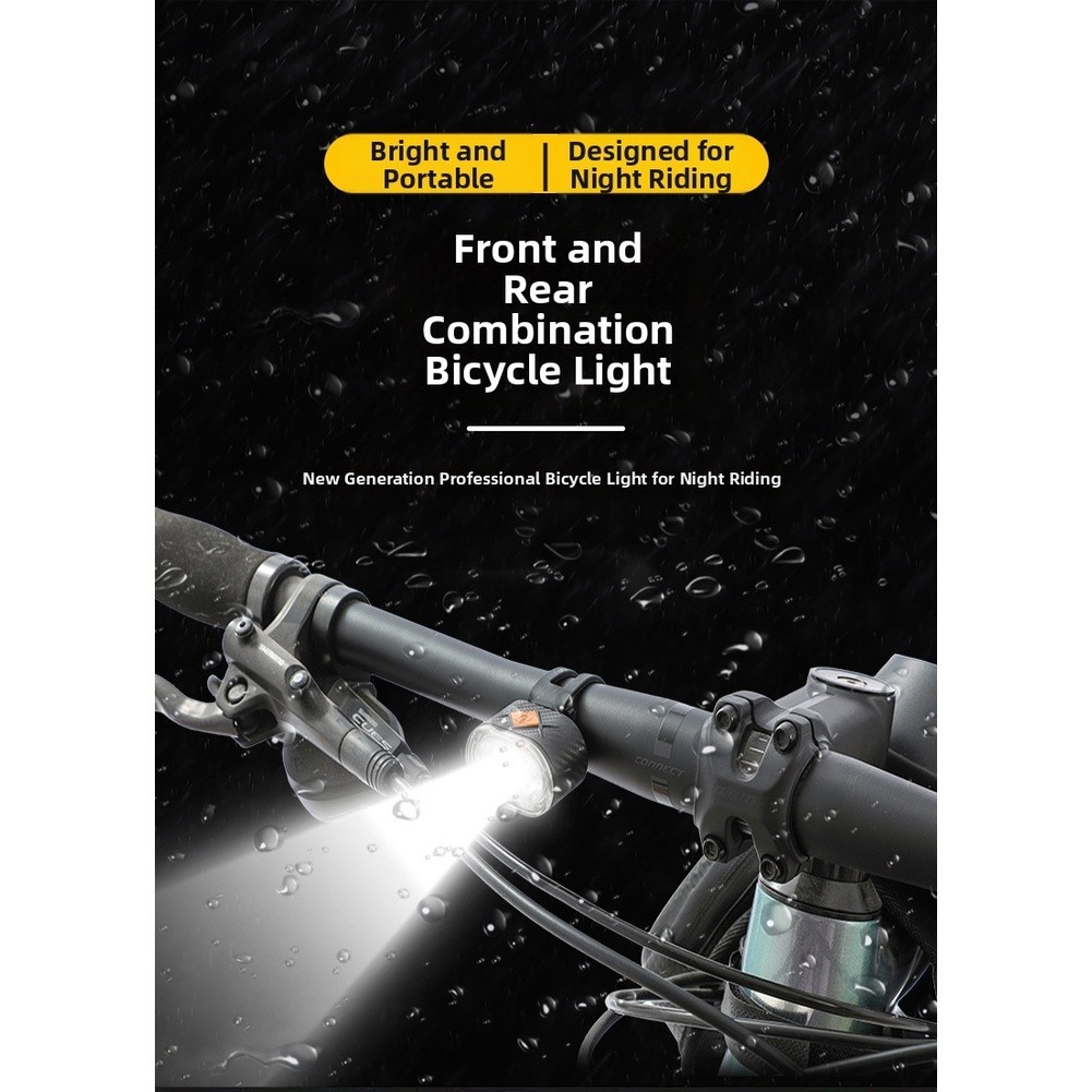 LED Bike Light Set For FOR Night Safety USB Fast Charge 1H For FOR 12H Use