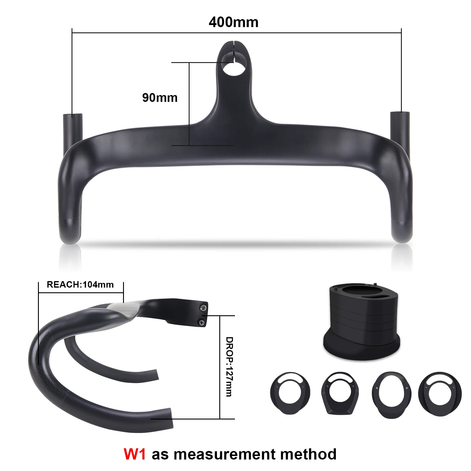 Carbon Road Bike Integrated Handlebar for 28.6mm with Washer