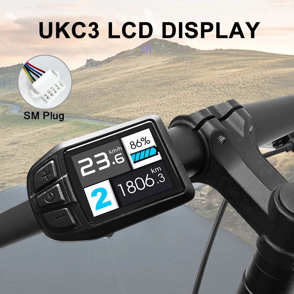 E-bike Display S866 S900 UKC1 LCD Display 24V-48V SM/Waterproof Connection Plug