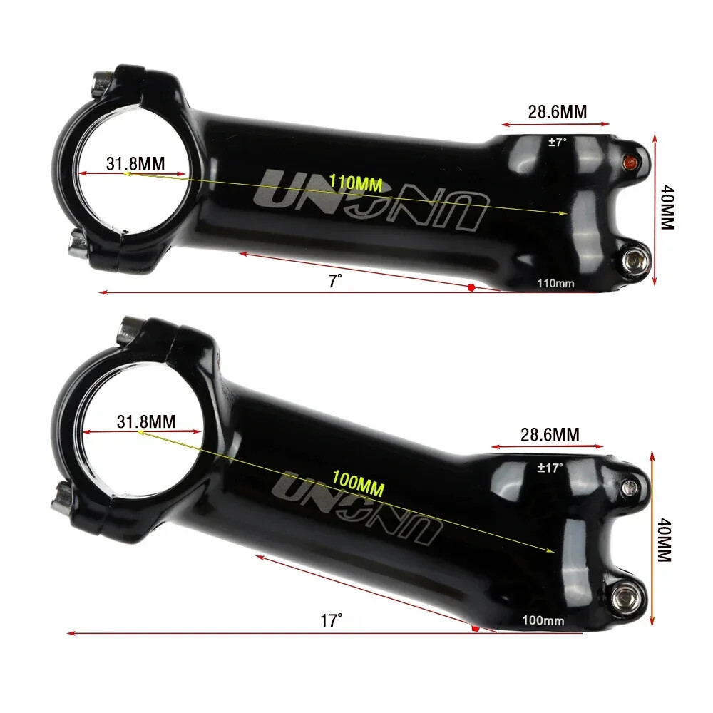 Ultralight Bike Stem 7/17Degree 31.8 28.6 MM 60-130MM MTB Road Bike Stem
