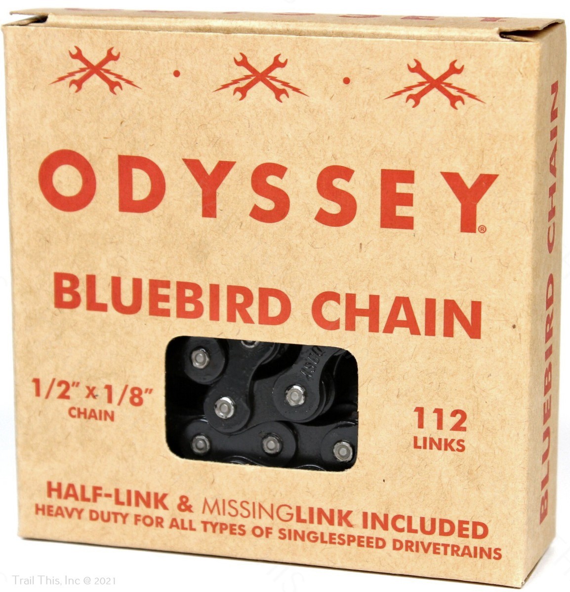 Odyssey Bluebird Chain – Single Speed 1/2″ x 1/8″ 112 Links Black