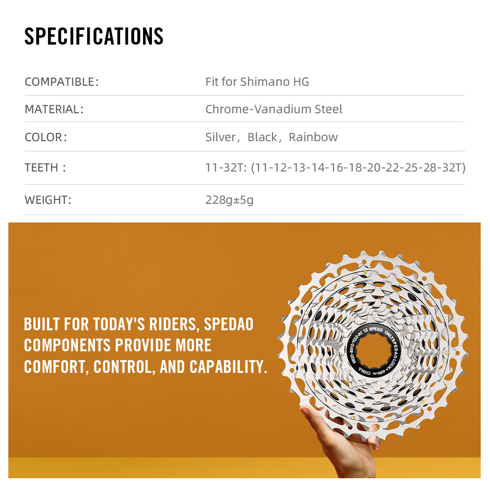 12 Speed Road Cassette 11-32T & Chain 126L Combo DLC CNC 228g for Shimano SRAM