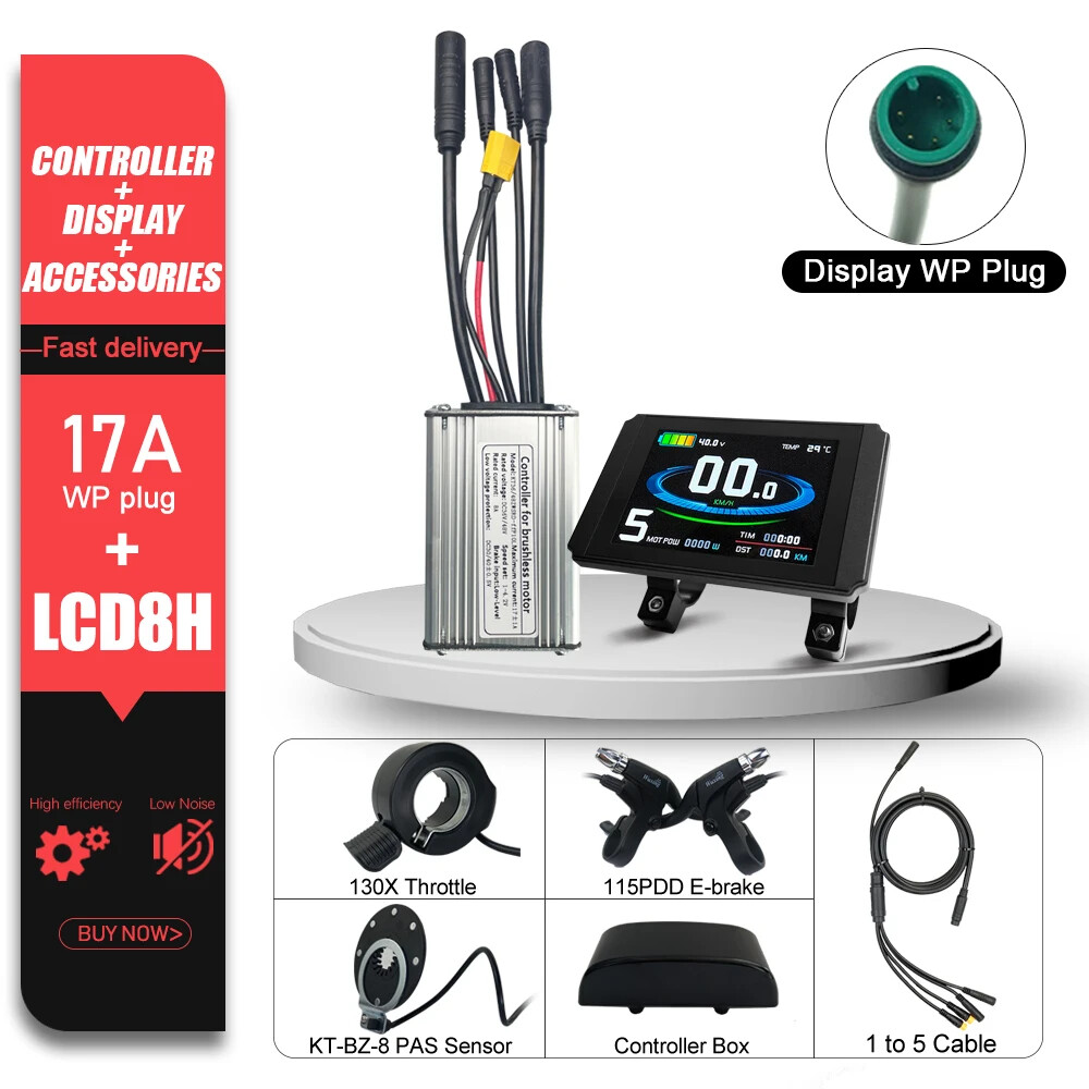 E-bike Sine Wave KT Controller 36V 48V 15A/17A/22A/25A/30A with LCD LED Display