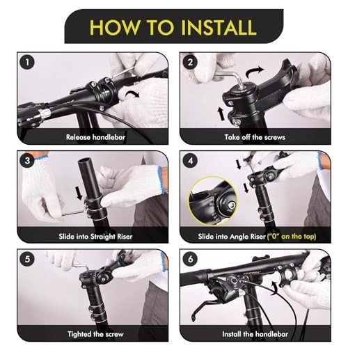 Adjustable Bike Stem Riser, Bike Handlebar Extender Set 31.8Mm 60° for Mountain