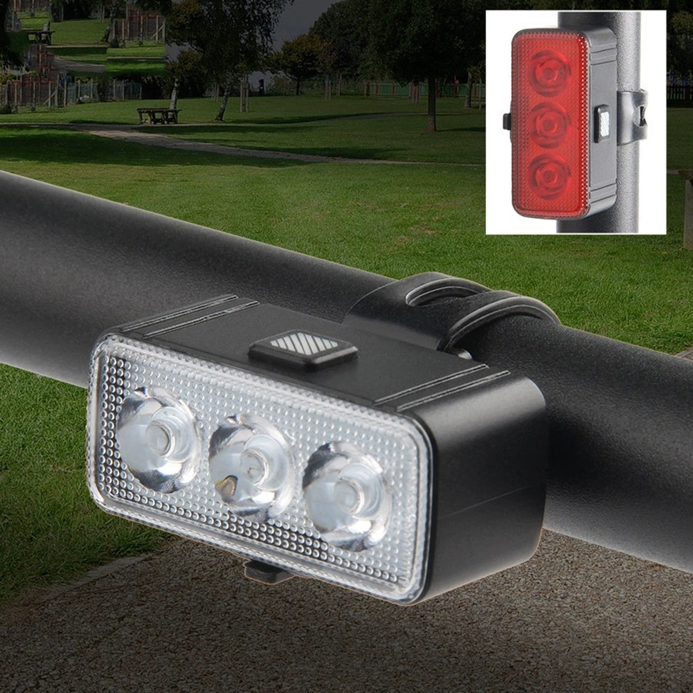 Compact Bike Light Set USB C Rechargeable Headlight Taillight for All Bikes