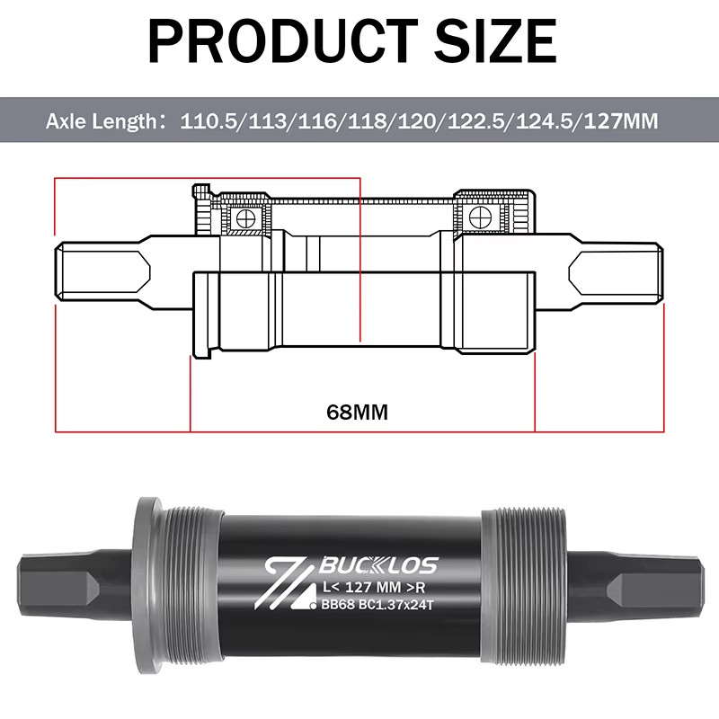 Bike Bottom Bracket BSA BB68 Sealed Bearing Bicycle Square Threaded Bottom Brack