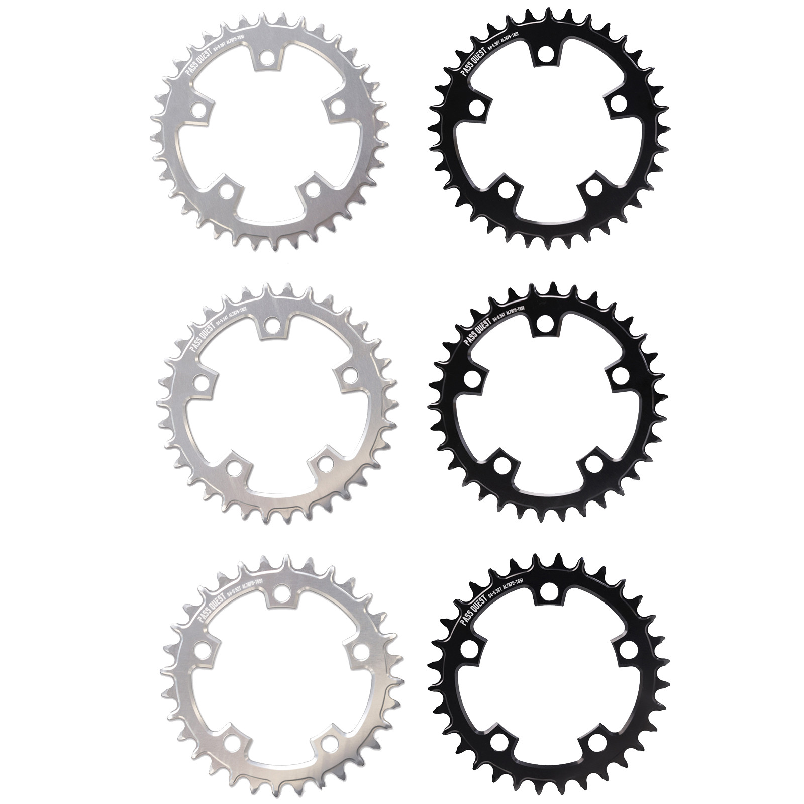 PASS QUEST 94 BCD 5Arm Bicycle Chain wheel ROUND Narrow Wide Chainring 32-36Tape