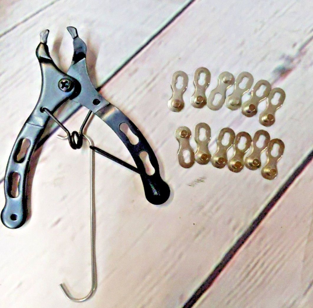 Bike Chain Repair Kit with Chain, Repair Links, Chain Breaker and Link Plier