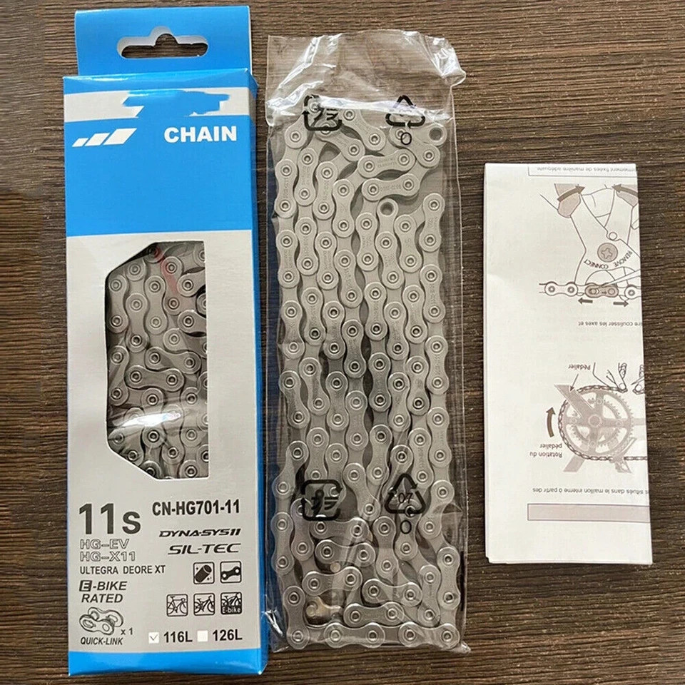 Shimano HG701 11-Speed Chain Ultegra / Deore XT – 116 Links for Road & MTB E-Bik