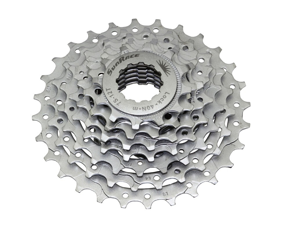 7 SPEED GENUINE SUN RACE MULTIPLE FREEWHEELS 11/28T INDEX CMS-63 SATIN IN CHROME