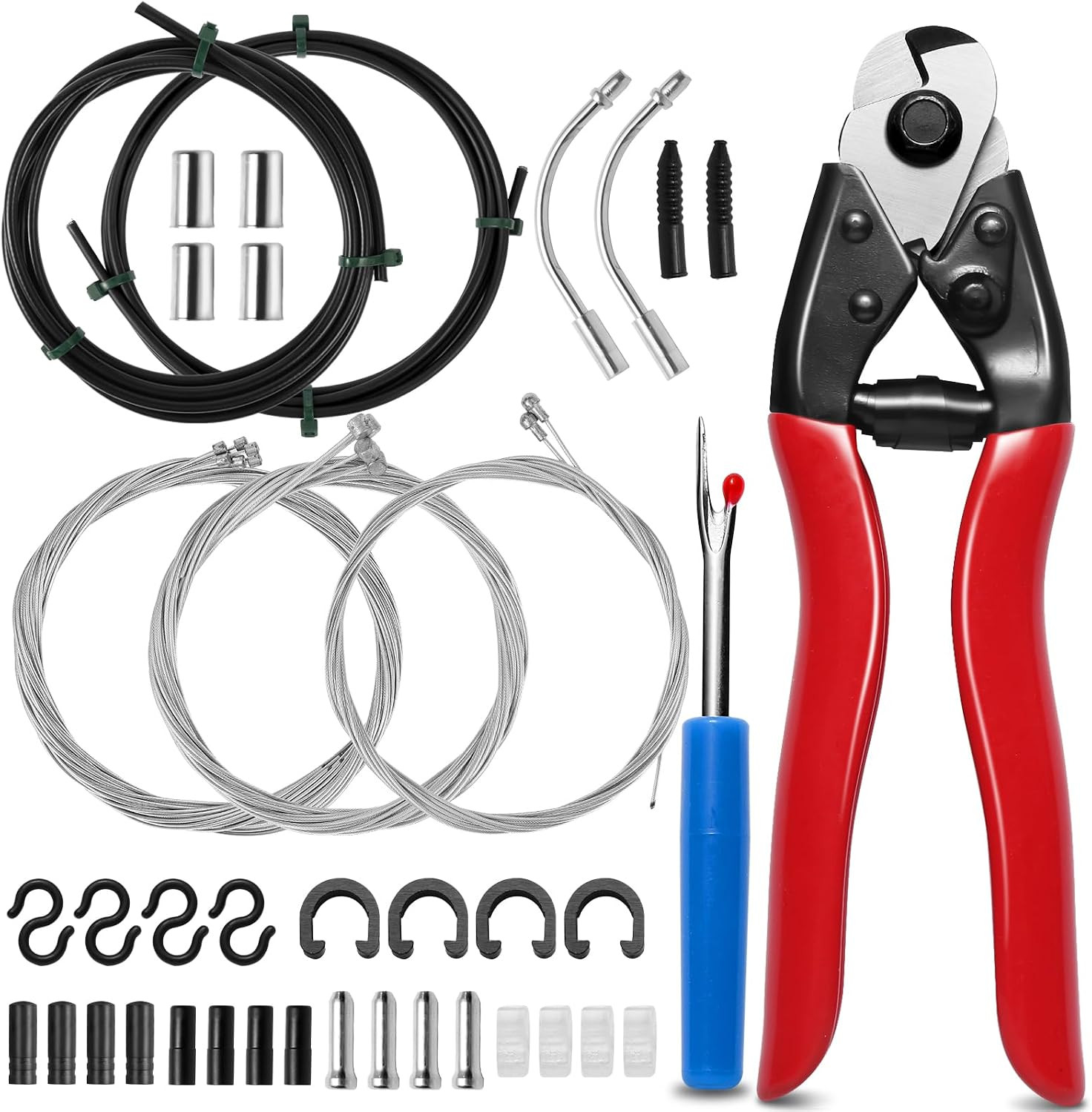 Bike Brake Cable Kit with Stainless Steel Bike Cable Cutter, Brake Cable and Bik