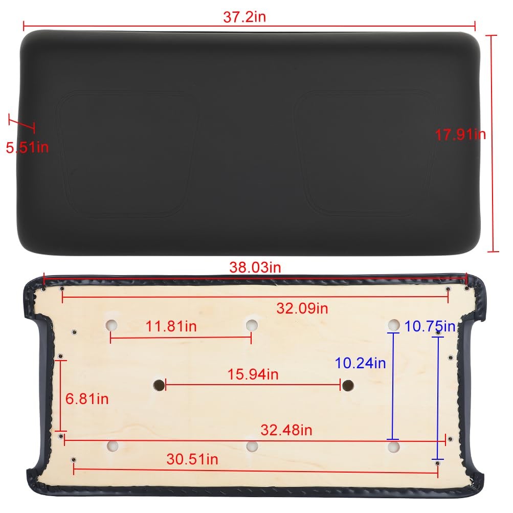 SCITOO Front Seat Bottom Assembly for Club Car DS 2000.5-up Medium, Black