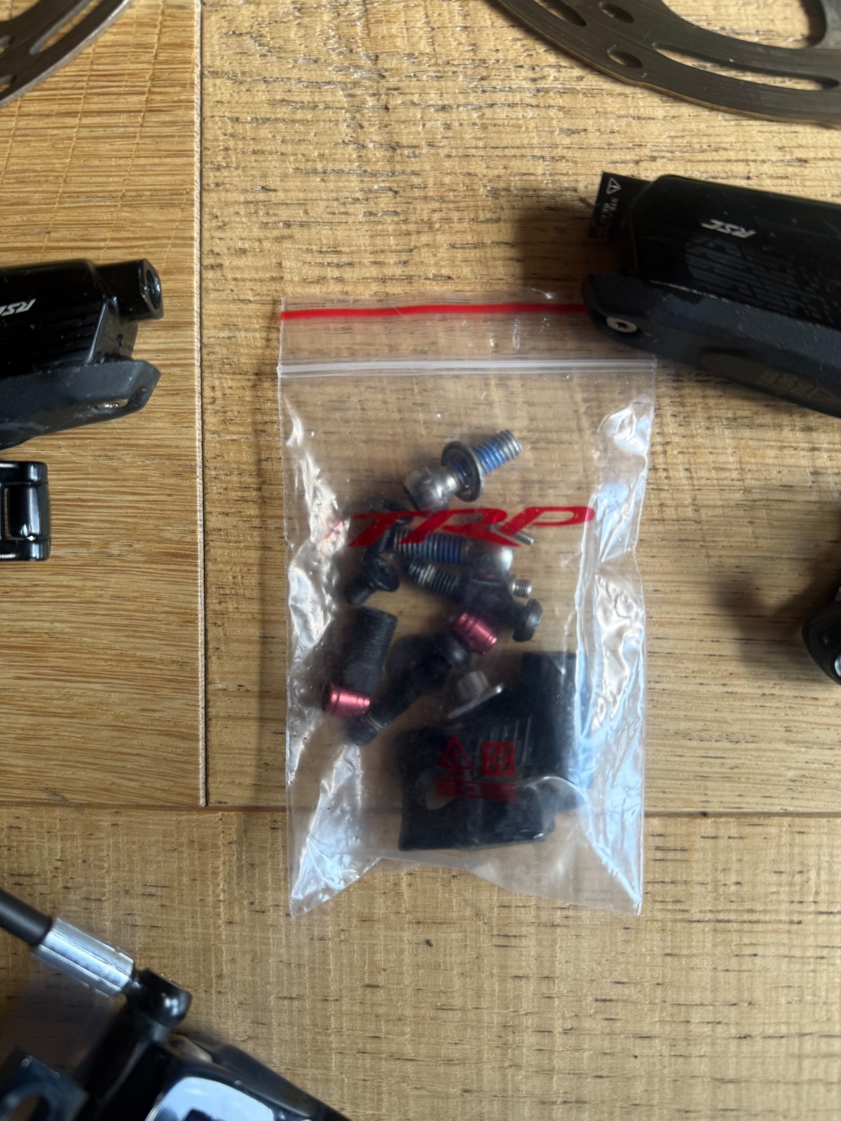 SRAM Brake Set. Code RSC + SRAM Centerline 200 rotors. R + L. Galfer Pads