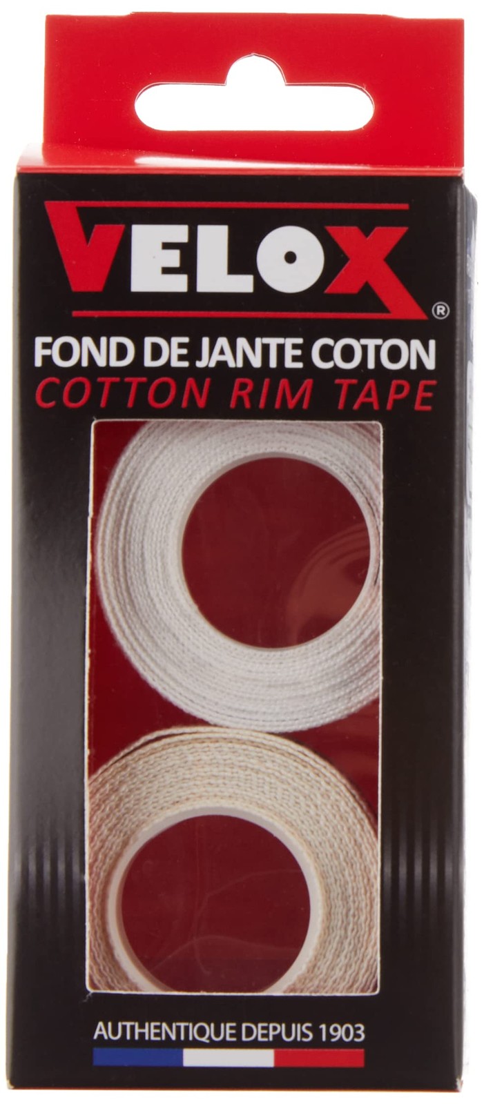 Velox 10mm x 2m Rim Tape – 2-Pack Box – Deluxe Cotton Adhesive 10 mm, white
