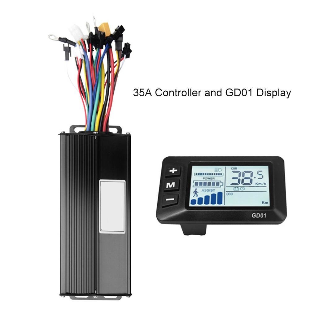 Electric Bike Scooter Brushless Controller and Display Kit for 35A 1500W Motors