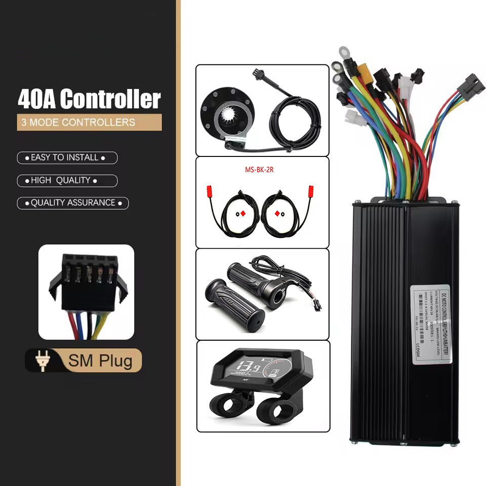 E-bike 40A 3-Mode Sine Wave Controller 36V 48V 1500W 2000W with LCD Display Set