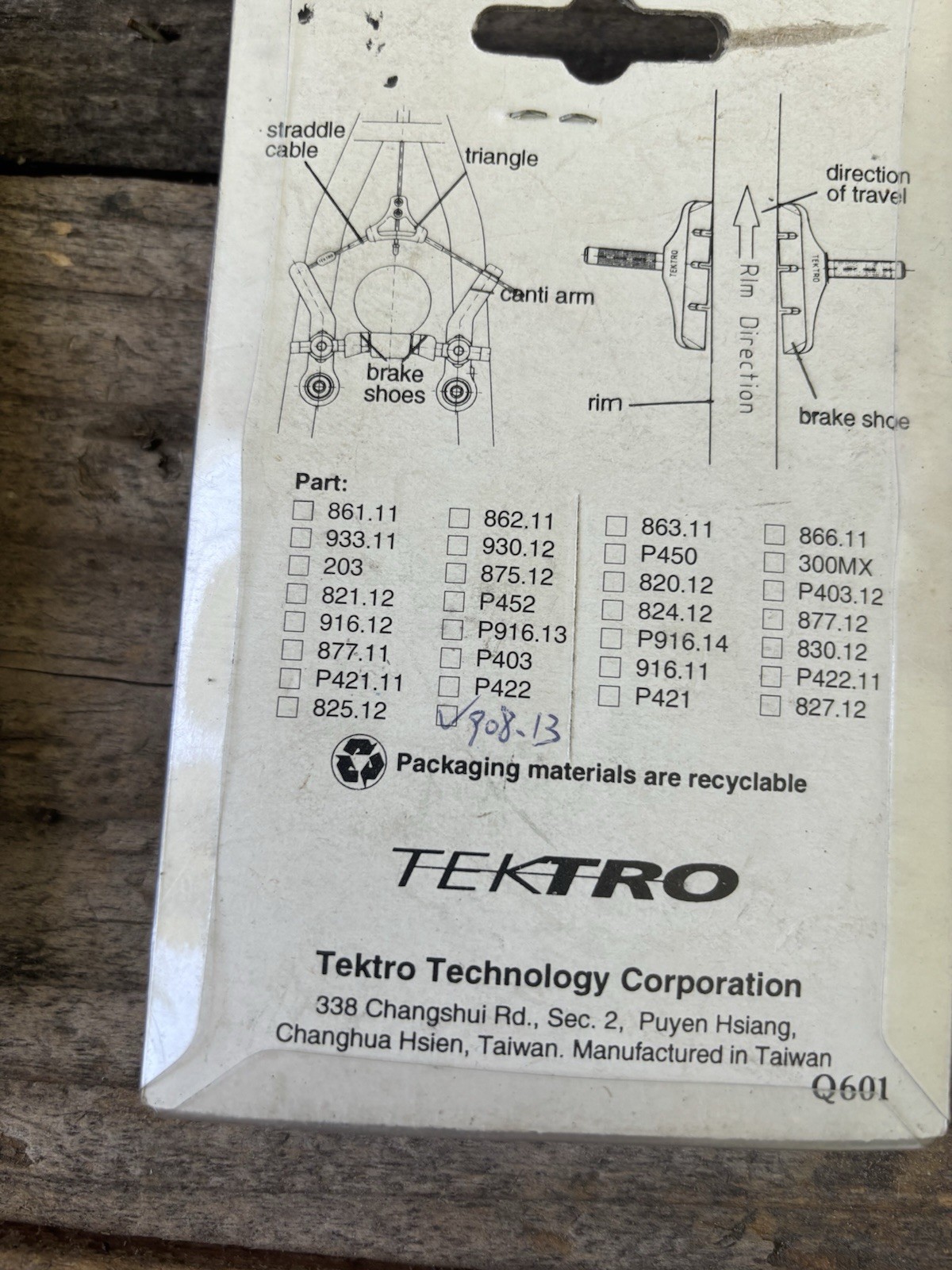 2 Packs Vintage Tektro Mountain Bike Hybrid Commuter Brake Pads