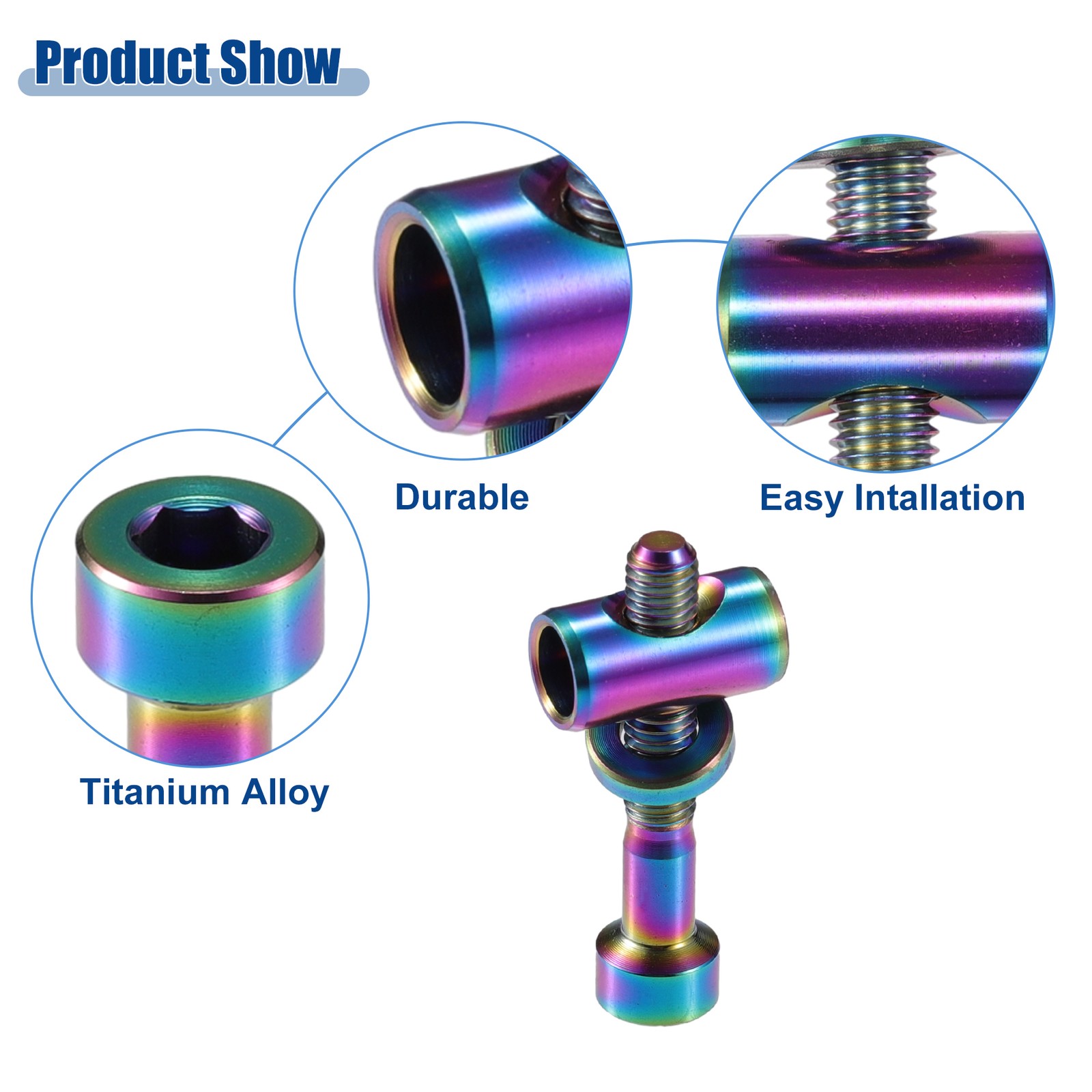 2 Set M5x30mm Bike Bicycle Seatpost Clamp Tube Bolt Nut Washer Assorted Color