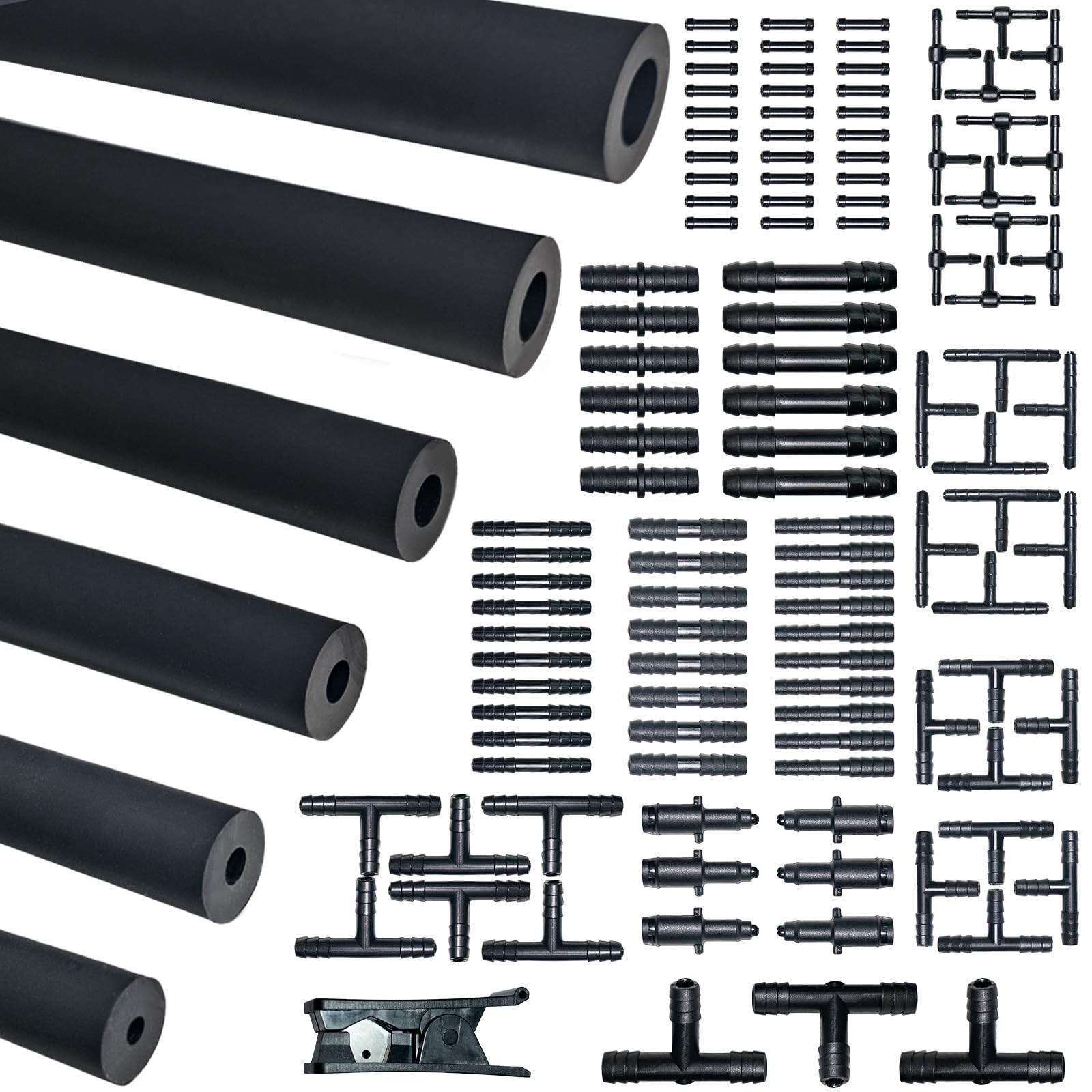 Silicone Vacuum Hose Kit 6.6FT 6PCS 1/8″ 5/32″ 3/16″ 1/4″ 5/16″ 3/8… Fast Ship
