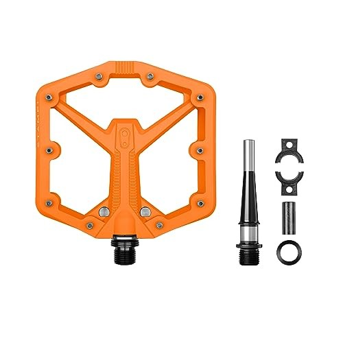 Stamp Flat MTB Pedals – Size-Specific, Lightweight, Large Orange Stamp 1 Gen 2