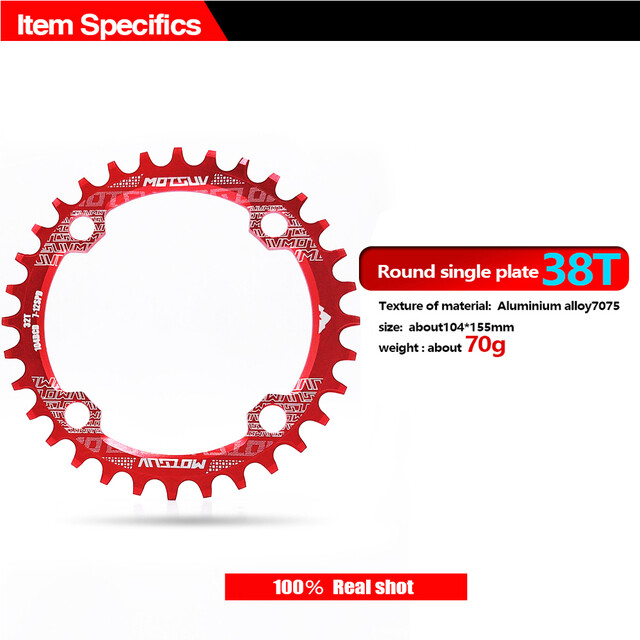 MOTSUV 104BCD Round Narrow Wide Chainring MTB Bike 32T 34T 36T 38T Crankset