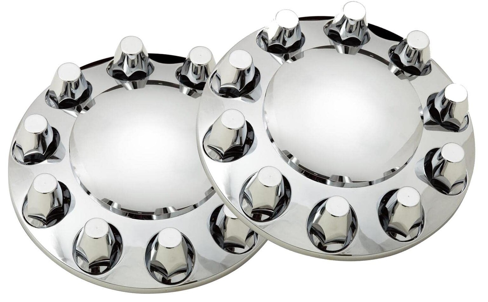 2 Sets of Chrome ABS Front Axle Cover with 33mm Screw-in Nut Cover for Semi T…