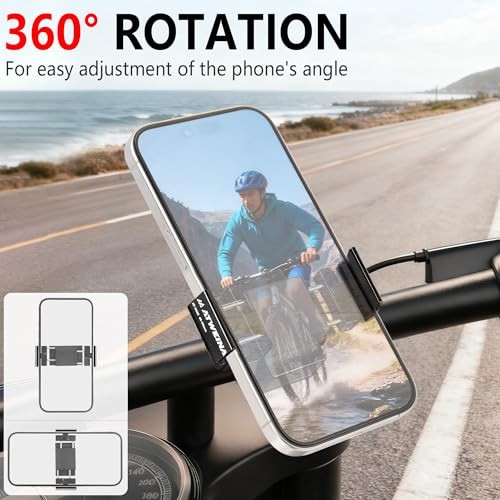 360° Rotate Aluminum Black Bike Handlebar Mount for 4.5-7.1 Phones