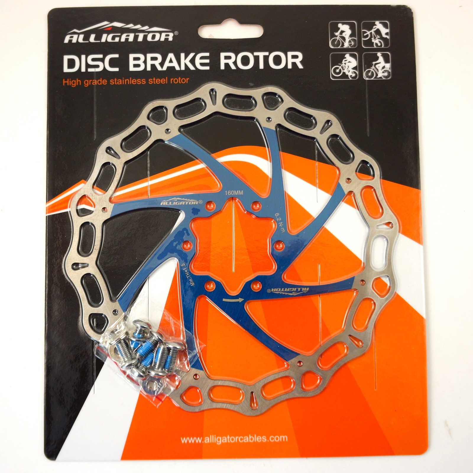 ALLIGATOR Crown MTB Road Bike Disc Brake Rotor – Blue 160/180/203mm