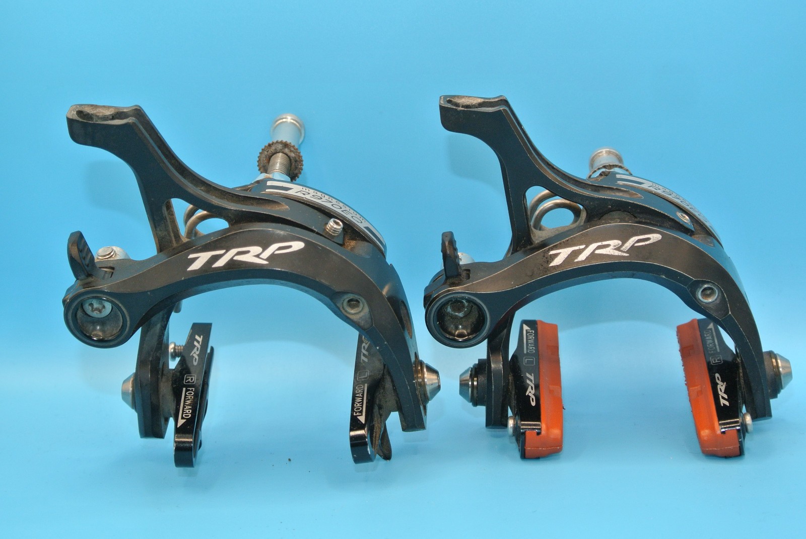 TRP R970SL BRAKES Front & Rear Calipers Rim Brakes 235g Blk Magnesium Excellent