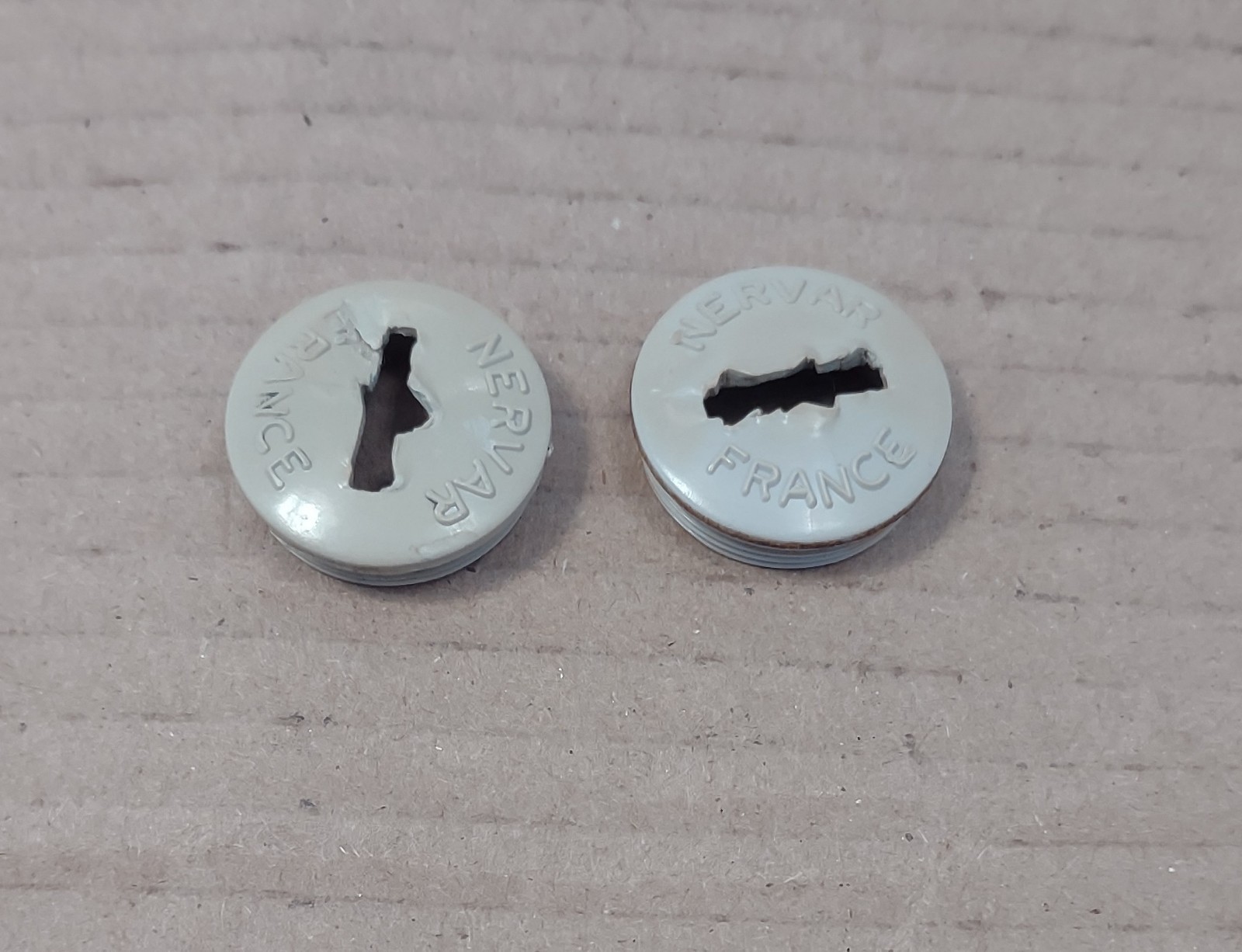 Vintage Bicycle Nervar Gray Crank Dust Caps