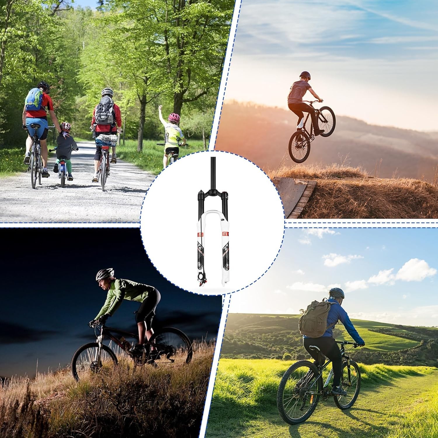 ZTZ MTB Air Suspension Fork Fit for 26/27.5/29 inch Mountain Bike, QR 9mm, XC/AM