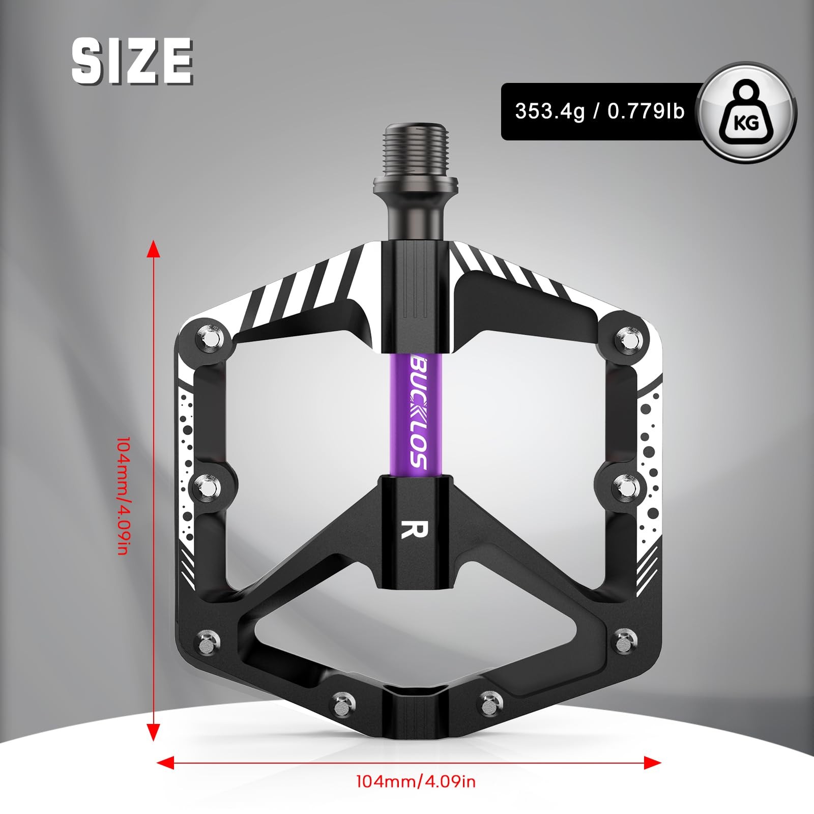 Bicycle Pedals Flat Aluminum Alloy with Reflectors 9/16″ Anti-Slip