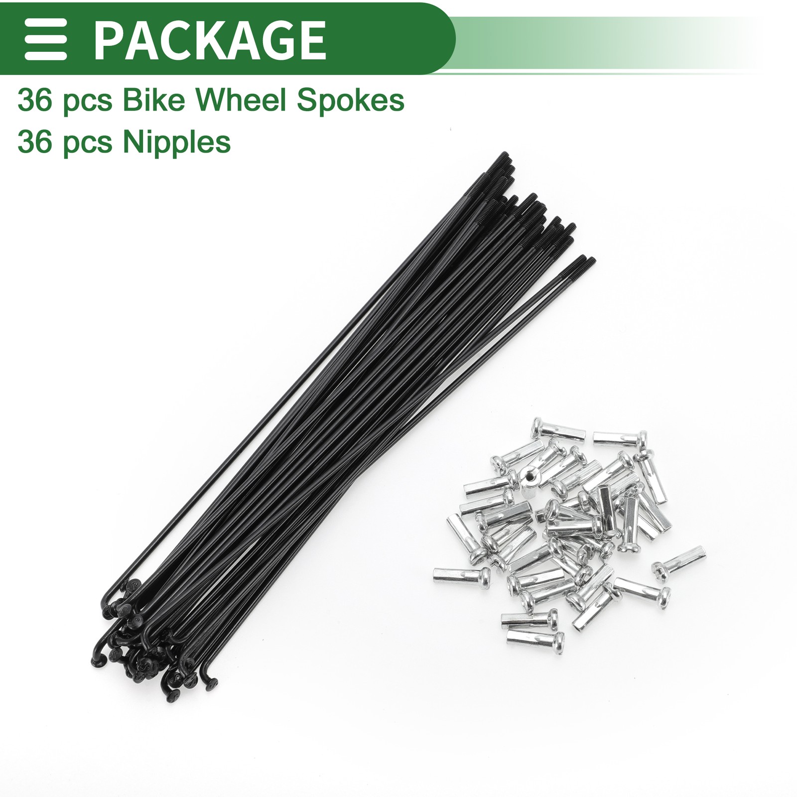 1 Set 14G 159mm Length Bicycle Spokes Nipple Carbon Steel Black Universal