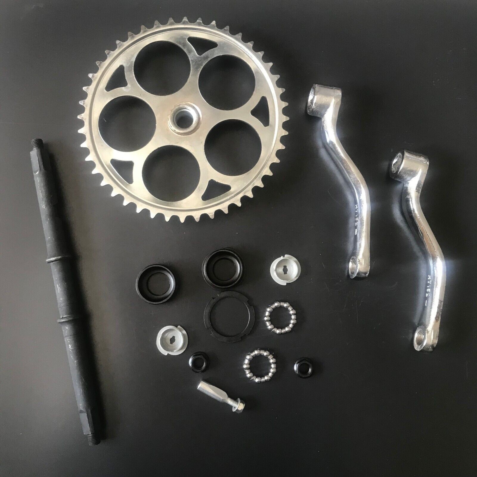 CDHPOWER 44T Wide Crank Arm Assembly 3pcs – 2/4 stroke gas motorized bicycle& BB