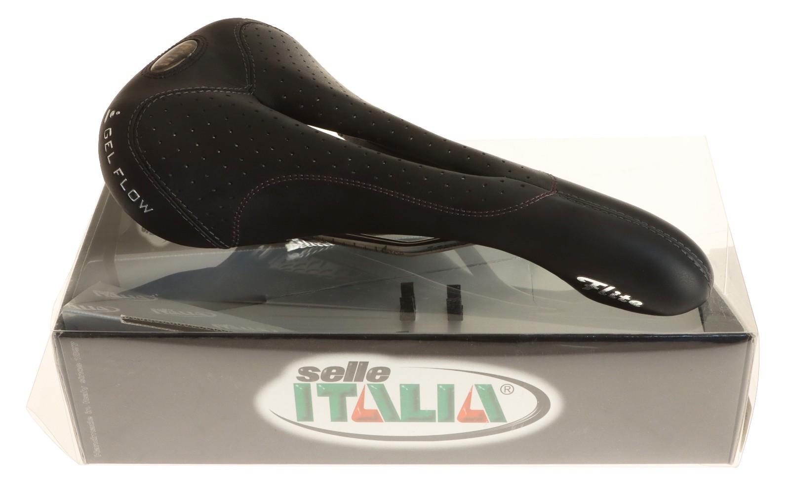 Selle Italia Flite Saddle Gel Flow Titanium Rails 2005 Black Leather NIB NOS NEW