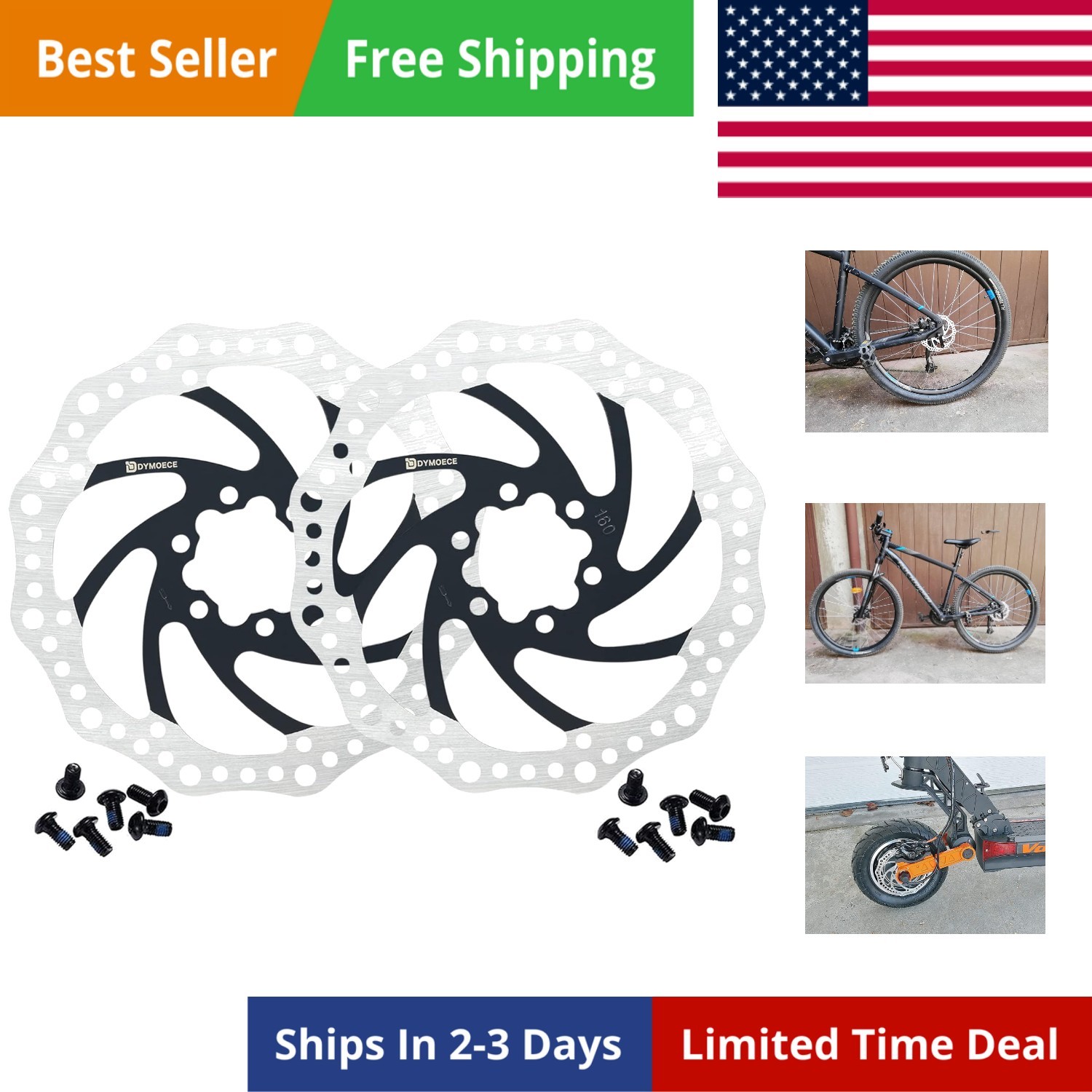 2 Pcs Bike Disc Brake Rotors with 12 Bolts 140mm/160mm/180mm/203mm for MTB Mo…