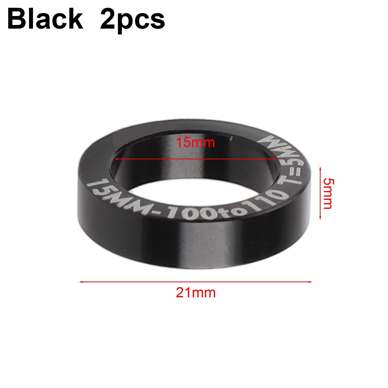 1 Pair Aluminum Bicycle Hub Conversion Spacers Boost Hub Gaskets Kit Black/Red