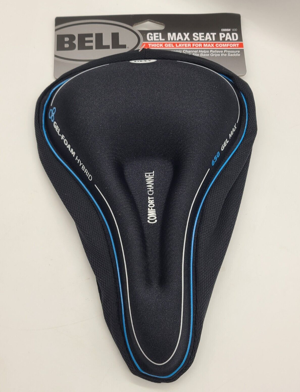 Bell 650 Gel Max Bike Seat Pad Black Comfort Channel Drawstring Close, NEW