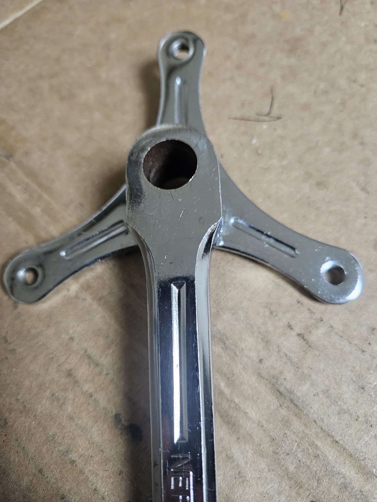 Vintage NOS Nervar 3 Arm Cottered Crankset 165mm arms, 52/47T, France